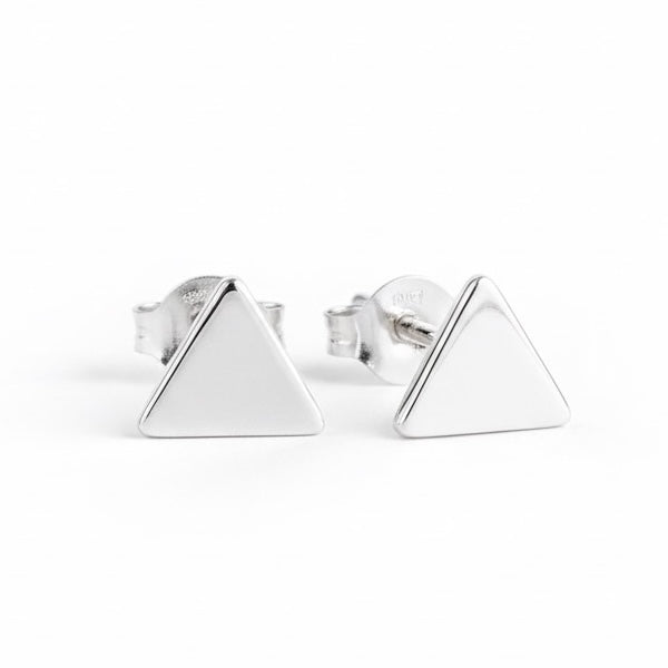 Sterling Silver 925 Triangle Stud Earrings "Trinity"