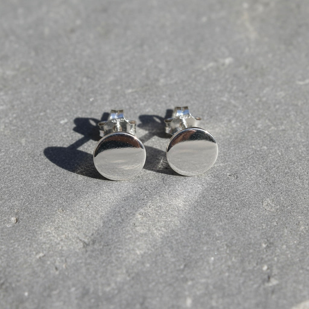 Sterling Silver 925 Stud Round Earrings "Orb"