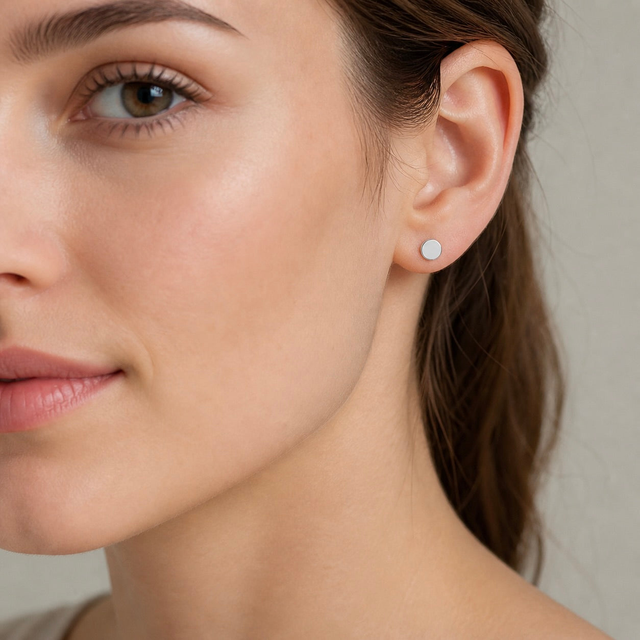 Sterling Silver 925 Stud Round Earrings "Orb"