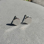 Sterling Silver 925 Hexagon Stud Earrings "Nexus"