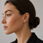 Sterling Silver 925 Hexagon Stud Earrings "Nexus"