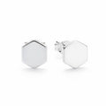 Sterling Silver 925 Hexagon Stud Earrings "Nexus"