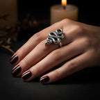 Sterling Silver 925 Snake Ring Adjustable Size "Helix"