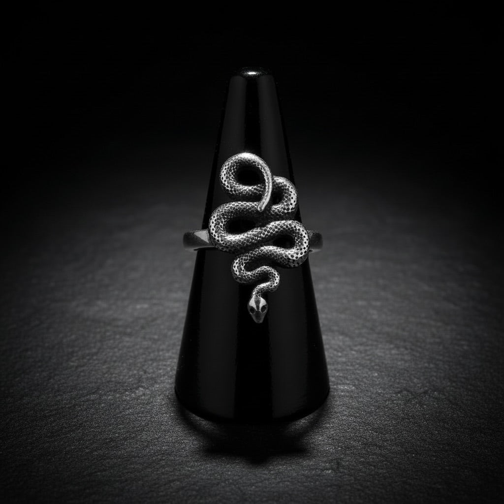 Sterling Silver 925 Snake Ring Adjustable Size "Helix"