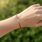 Rotes Armband mit Kreuzanhänger aus Sterlingsilber 925 „Graceful Faith“