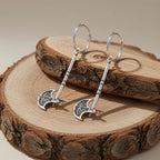 Sterling Silver 925 Viking Axe Hoop Earrings "Nord"