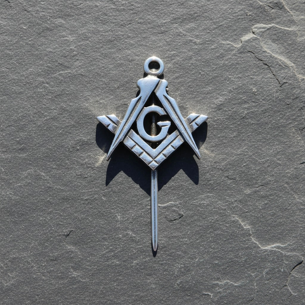 Sterling Silver 925 Masonic Freemason Pin "Mason"