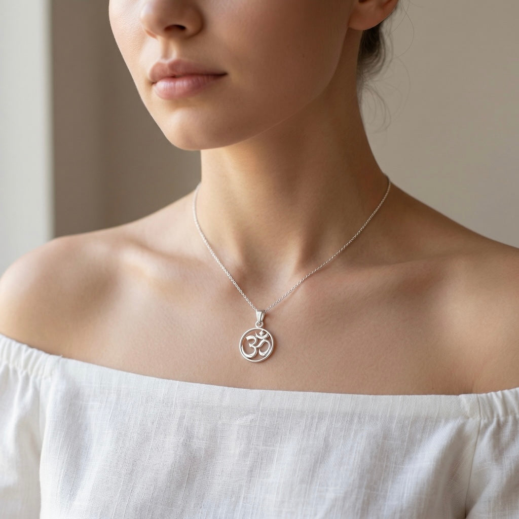 Sterling Silver 925 Om Pendant “Inner Circle”