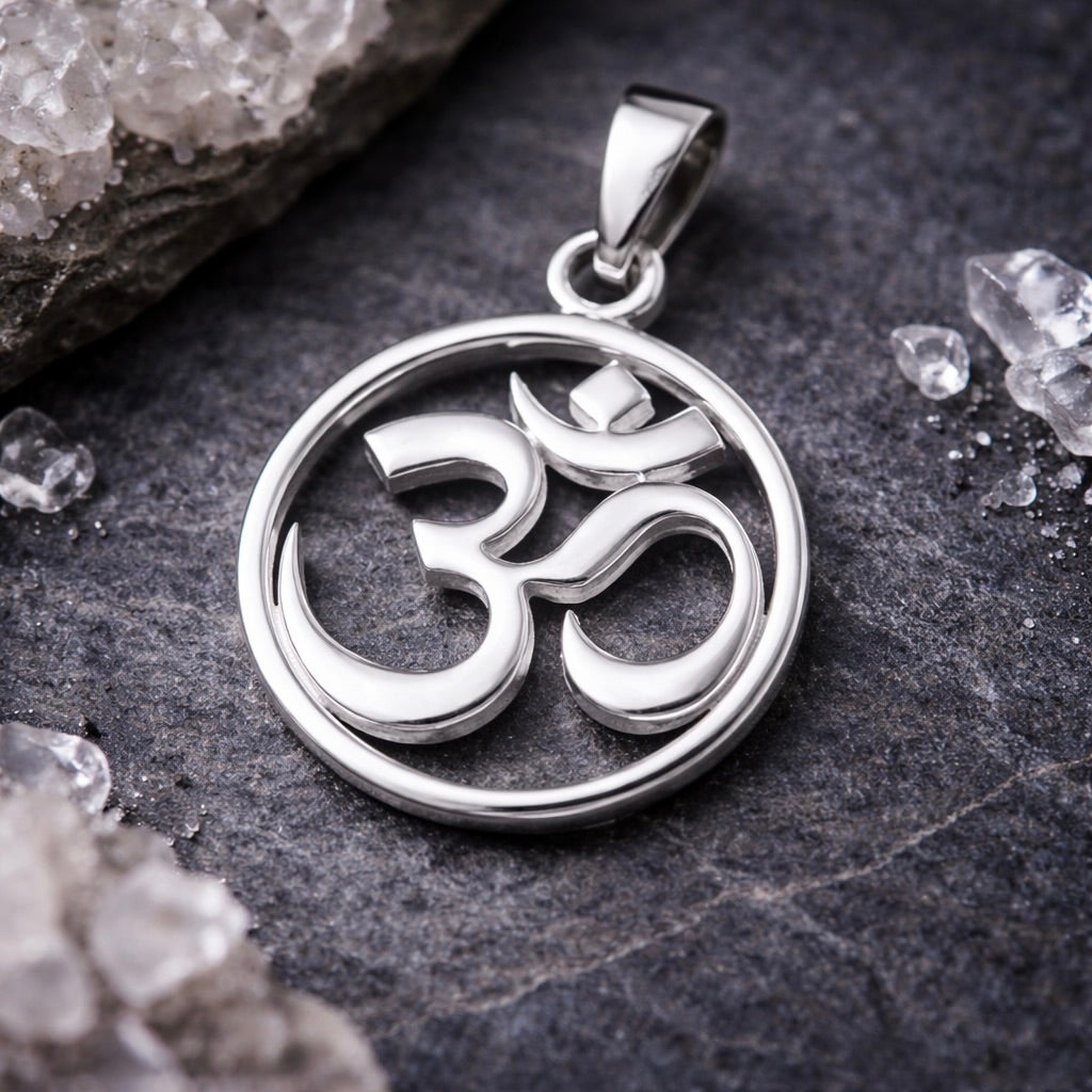 Sterling Silver 925 Om Pendant “Inner Circle”