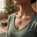 Sterling Silver 925 Oxidised Om Pendant "Asana"