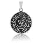 Sterling Silver 925 Oxidised Om Pendant "Asana"