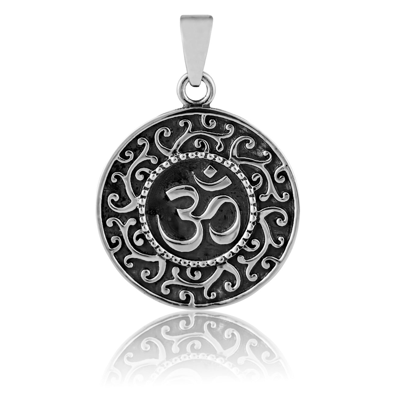 Sterling Silver 925 Oxidised Om Pendant "Asana"