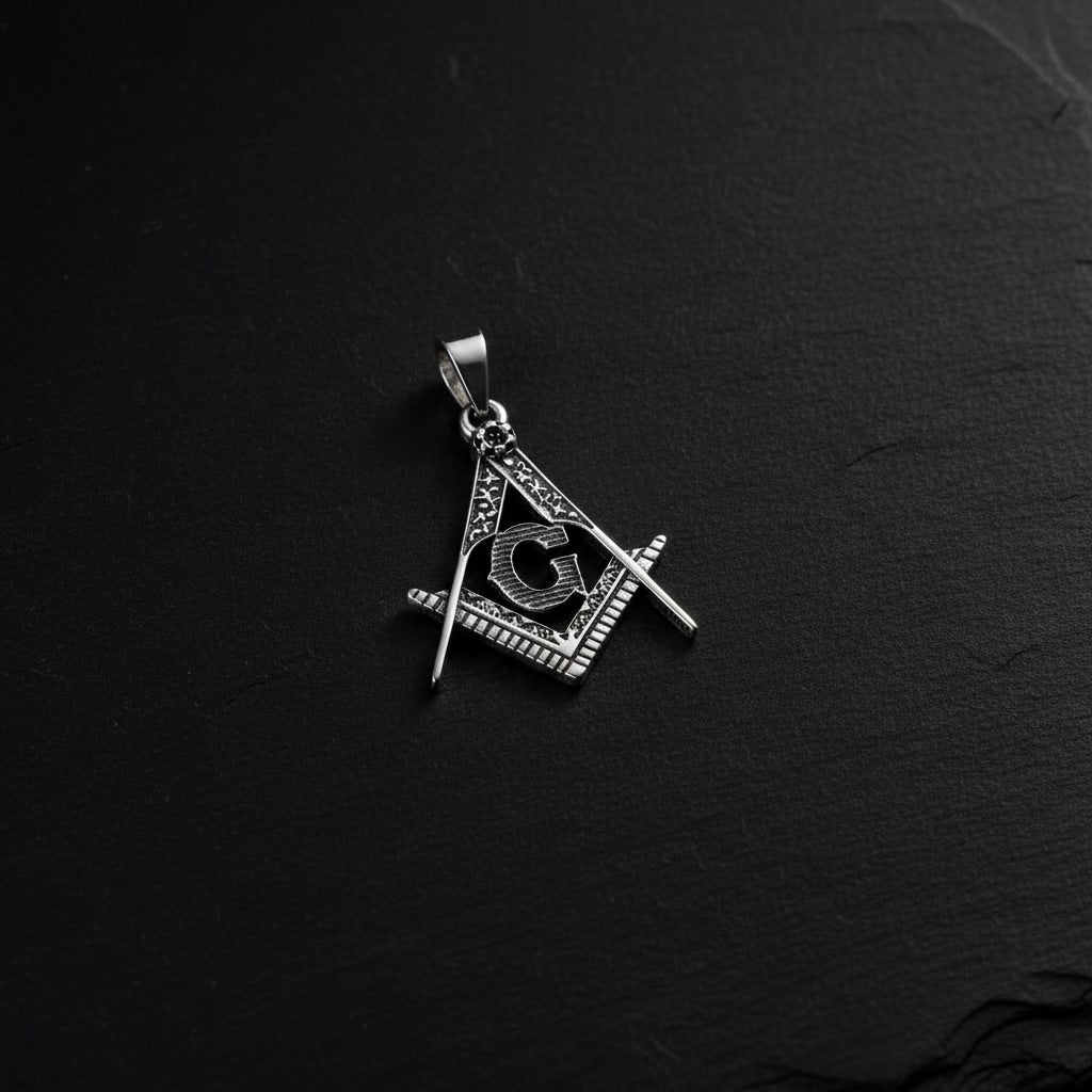 Sterling Silver 925 Masonic Pendant "The G"