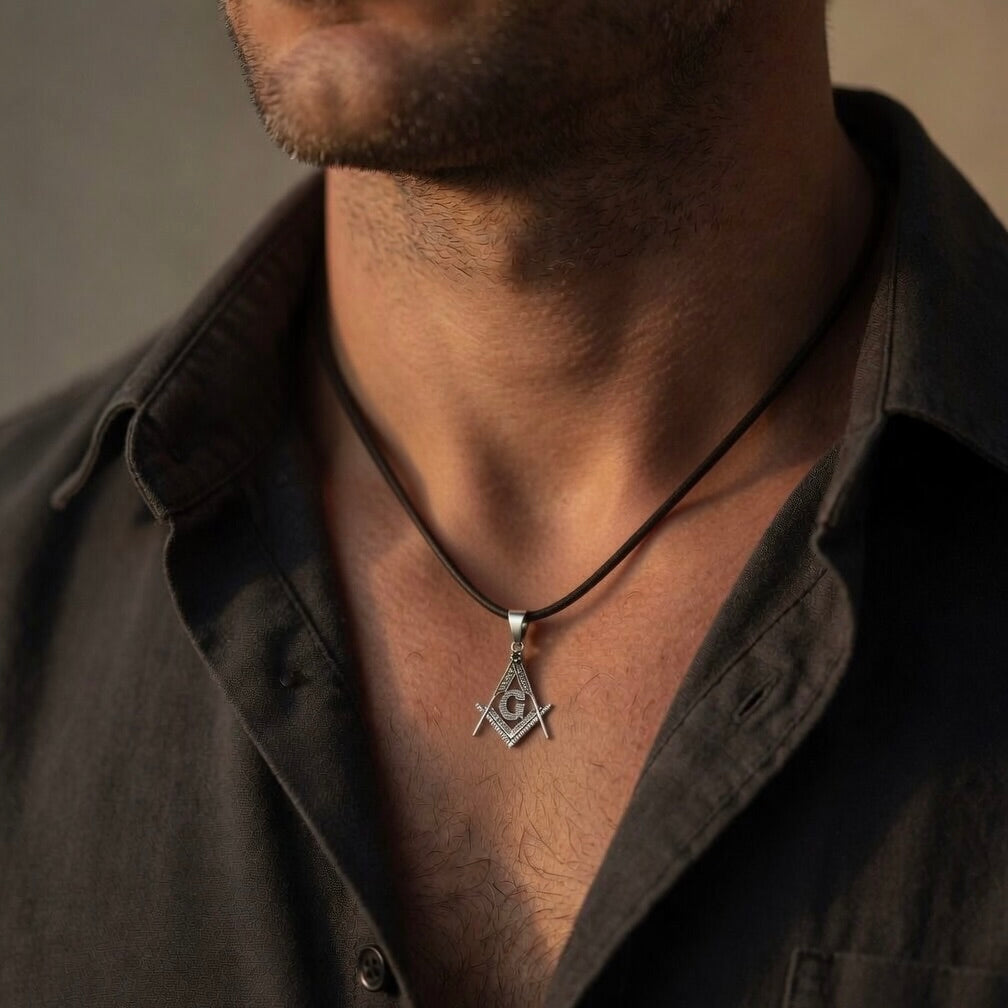 Sterling Silver 925 Masonic Pendant "The G"