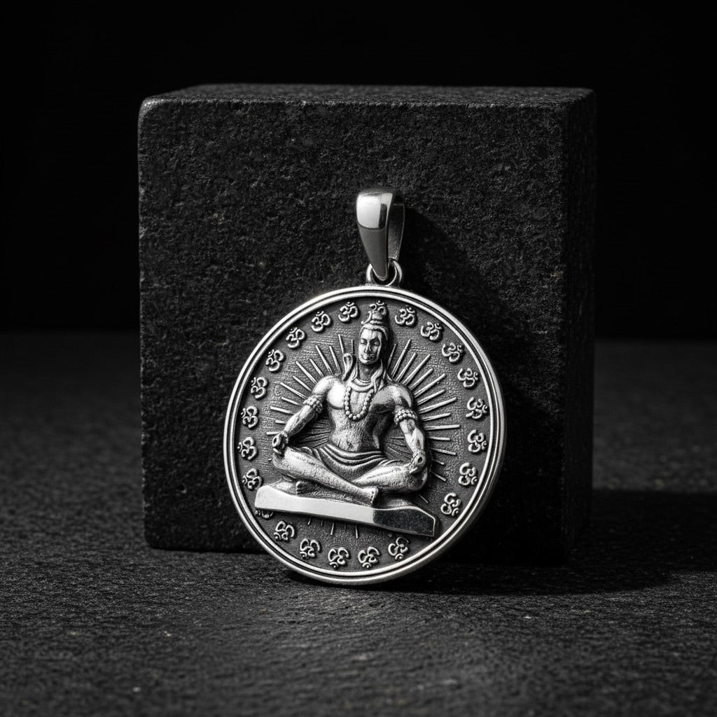 Sterling Silver 925 Shiva Om Pendant "Eternal God"