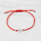 Red String Bracelet with Sterling Silver 925 Cross Charm “Grace”