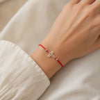 Red String Bracelet with Sterling Silver 925 Cross Charm “Grace”