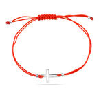 Red String Bracelet with Sterling Silver 925 Cross Charm “Grace”