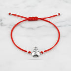 Red String Bracelet with Sterling Silver 925 Money Bag Charm “Good Fortune”