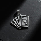 Sterling Silver 925 Gambling Pendant "Royal Flush"