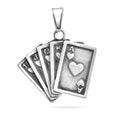 Sterling Silver 925 Gambling Pendant "Royal Flush"