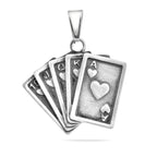 Sterling Silver 925 Gambling Pendant "Royal Flush"