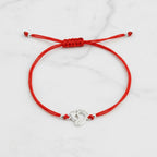 Red String Bracelet with Sterling Silver 925 Baby Feet Charm “First Steps”