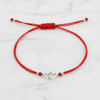 Red String Bracelet with Sterling Silver 925 Hearts Charm “Together”