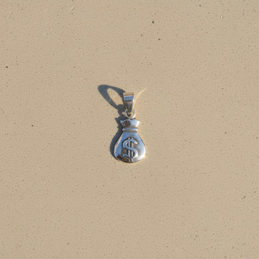 Sterling Silver 925 Money Bag Pendant "Good Fortune"