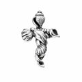 Sterling Silver 925 Seashell Cross Pendant “Ocean Faith”