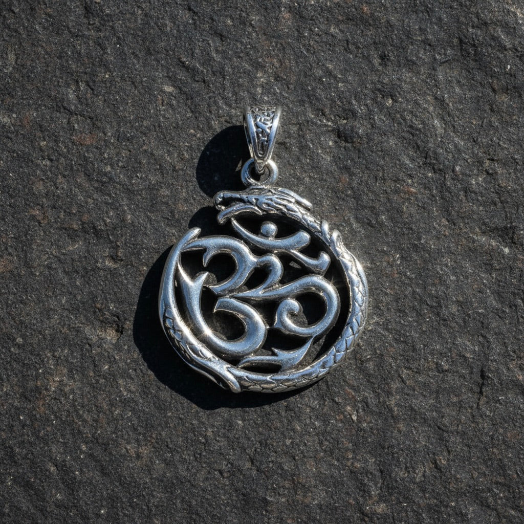 Sterling Silver 925 Om Pendant "Dragon Chant"