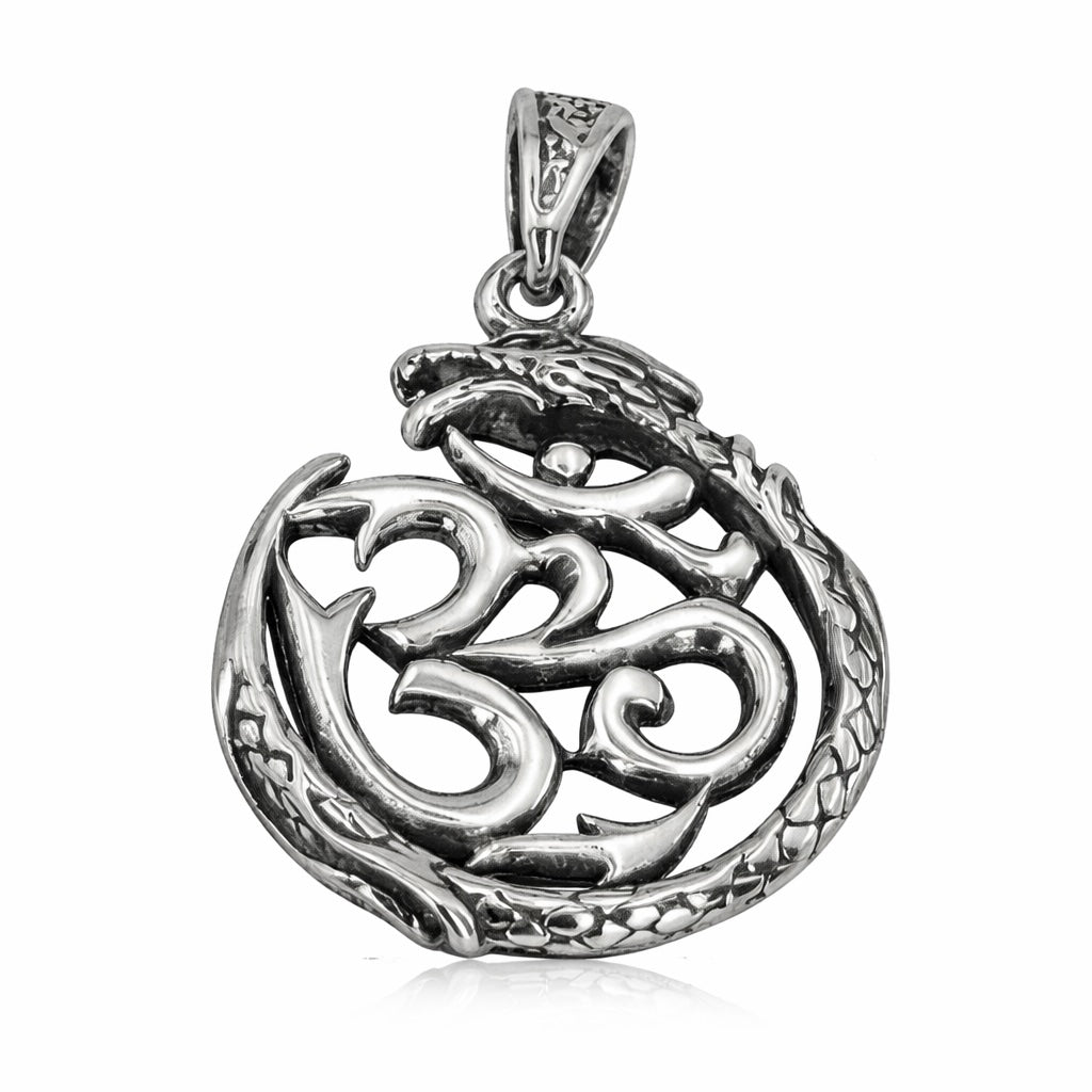 Sterling Silver 925 Om Pendant "Dragon Chant"