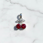 Sterling Silver 925 Red Cherry CZ Pendant "Sweet Scarlet"