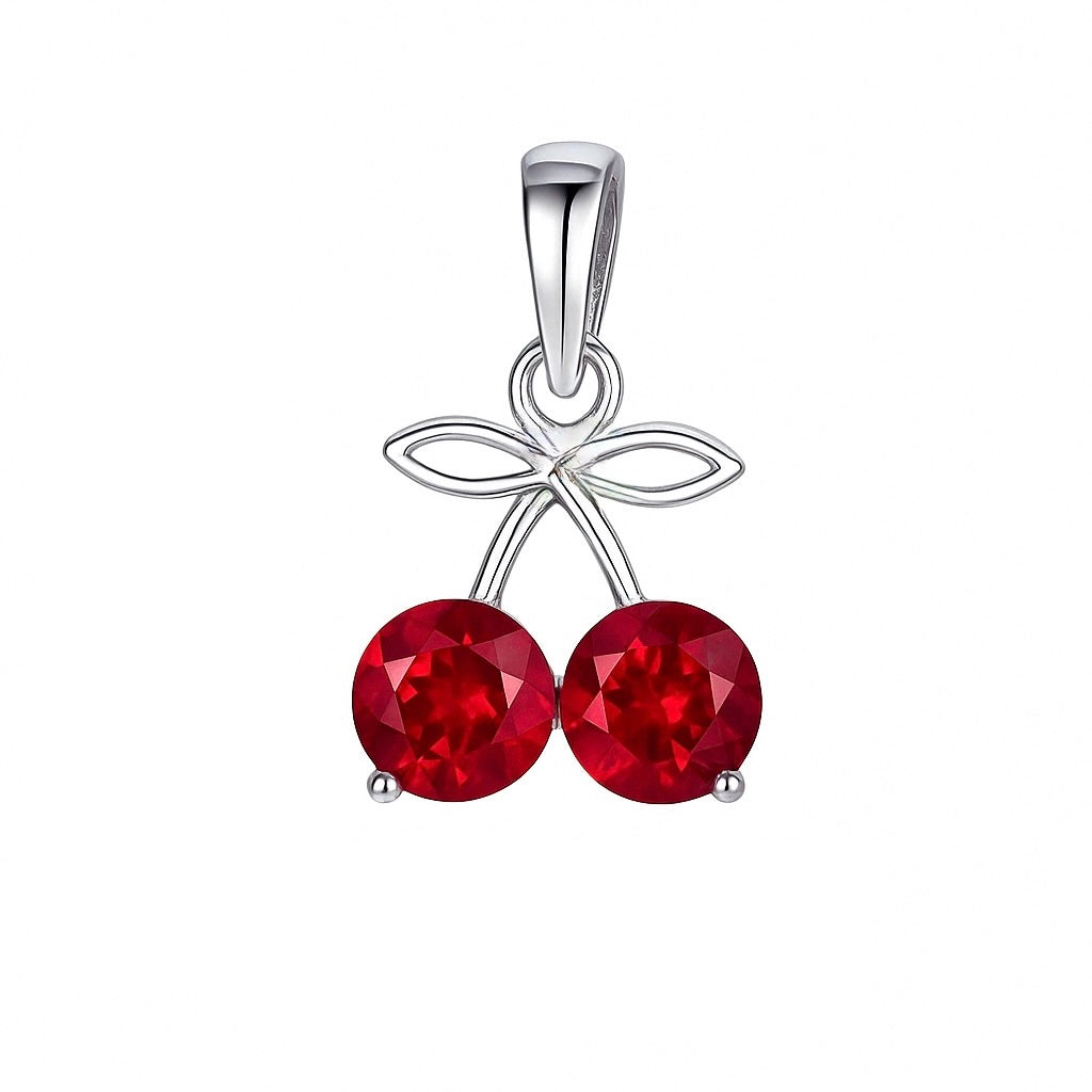 Sterlingsilber 925 Roter Kirschen-CZ-Anhänger „Sweet Scarlet“