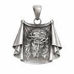 Sterling Silver 925 Jesus Christ Religious Pendant "Crown of Thorns"