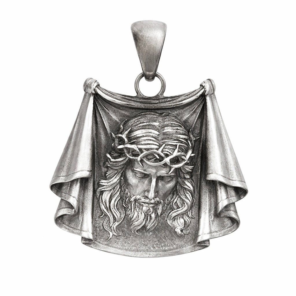 Sterling Silver 925 Jesus Christ Religious Pendant "Crown of Thorns"