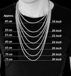 Sterling Silver 925 Figaro 3mm Chain Unisex Classic Link Necklace Chain
