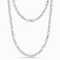 Sterling Silver 925 Figaro 3mm Chain Unisex Classic Link Necklace Chain