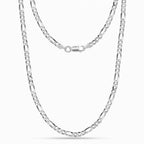 Sterling Silver 925 Figaro 3mm Chain Unisex Classic Link Necklace Chain