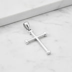 Sterlingsilber 925 Minimalistischer Unisex Kreuzanhänger „Fidelis“