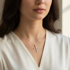 Sterling Silver 925 Minimalist Unisex Cross Pendant "Fidelis"