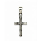 Sterling Silver 925 Textured Cross Unisex Pendant "Etch"