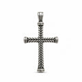 Sterling Silver 925 Unisex Braided Cross Pendant "V"