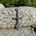 Sterlingsilber 925 strukturierter Kreuzanhänger „X“