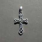 Sterling Silver 925 Unisex Celtic Knot Cross Filigree Pendant "Gael"