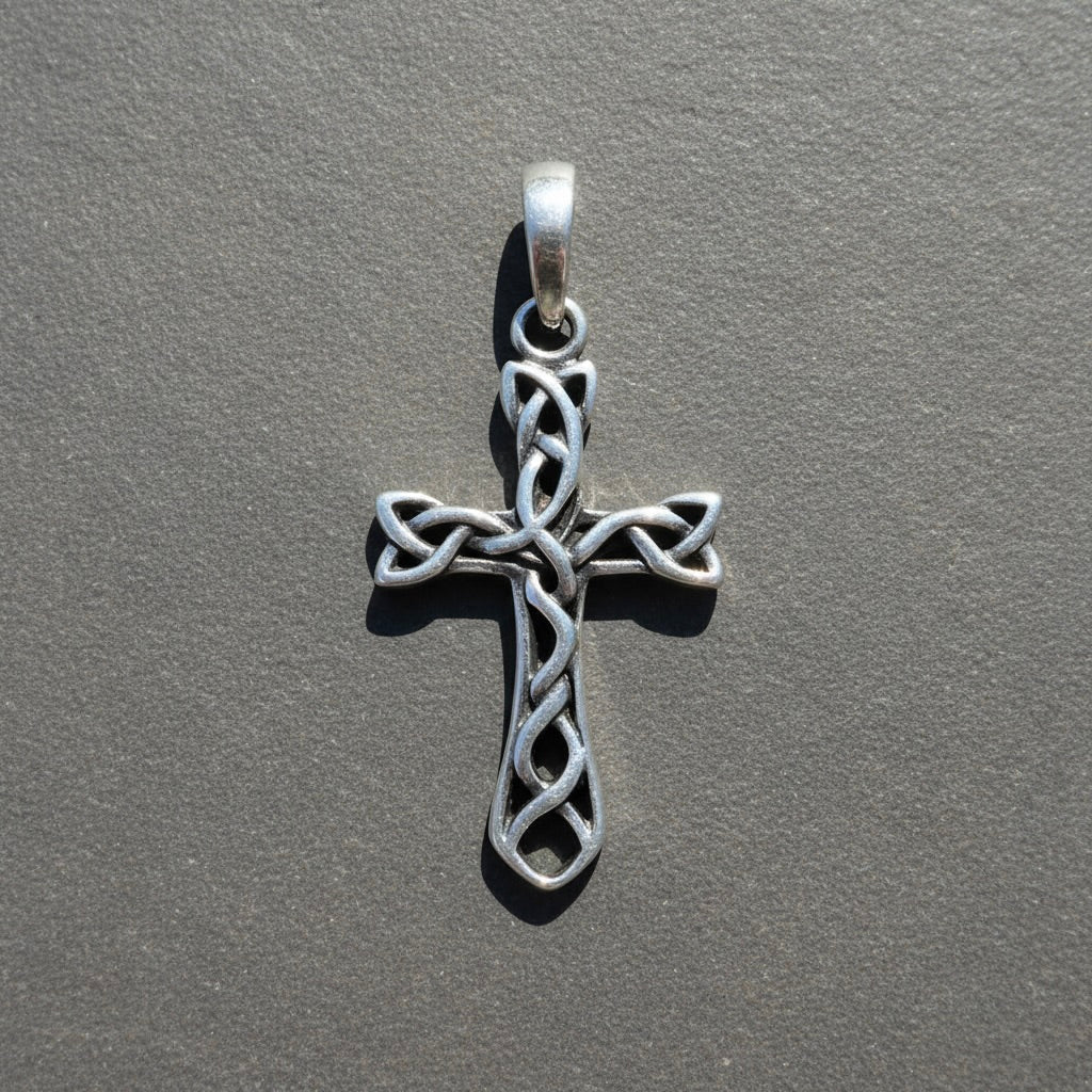 Sterling Silver 925 Unisex Celtic Knot Cross Filigree Pendant "Gael"