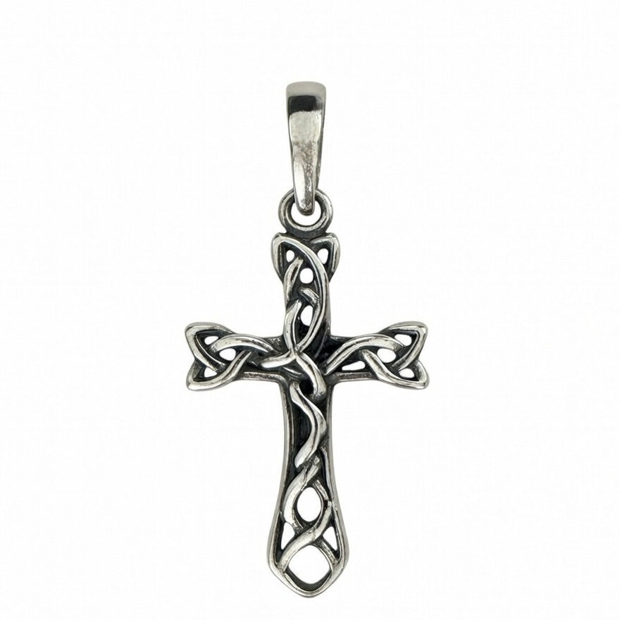 Sterling Silver 925 Unisex Celtic Knot Cross Filigree Pendant "Gael"