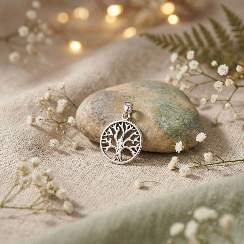 Sterling Silver 925 Small Tree of Life Pendant Charm "Harmony"