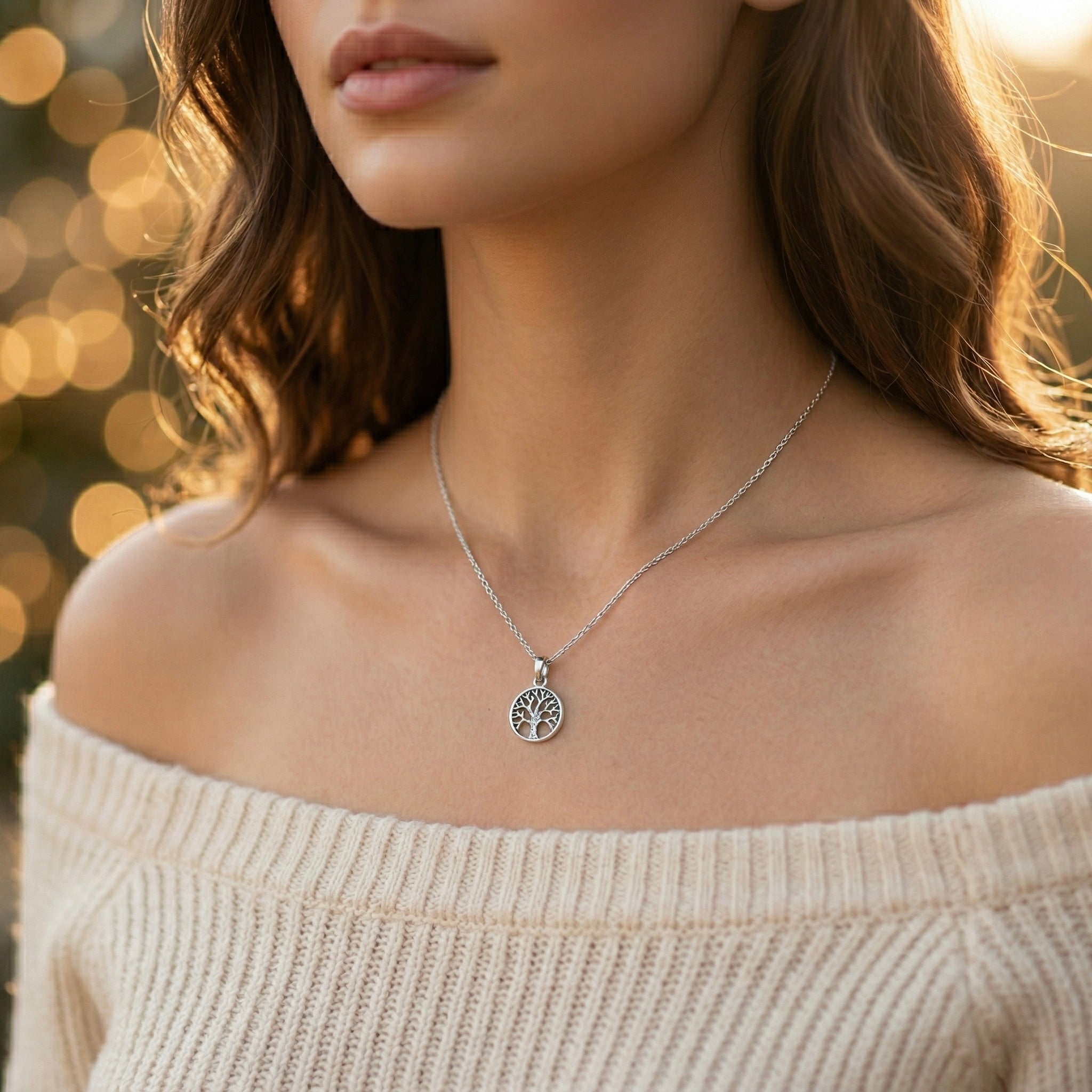Sterling Silver 925 Small Tree of Life Pendant Charm "Harmony"