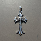 Sterling Silver 925 Unisex Double Cross Pendant "Vesper"